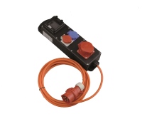 260463 - Hartgummi-Steckbatterie 16 A mit 5m Kabel / FI