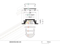 76210020 - LED Profil GROOVE10 anod. (BC/UX) / 2m