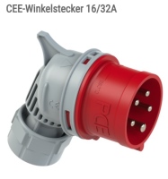 8025-6TTV - CEE Winkelstecker 32A 5P 400 Volt IP44