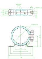 8023-04 - Halterung H6 W5 Edelstahl mit Gummimanschette