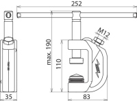 PS792190 - Erdungsklemme SBB mit Handhebel & AS M12