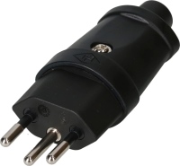 PS173859 - Gummi Stecker T12 IP20 schwarz strong