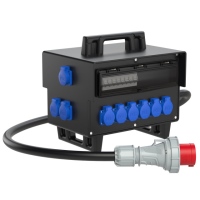 Mobil Hartgummi Verteiler 63A / IP55 6xT23 3xT25